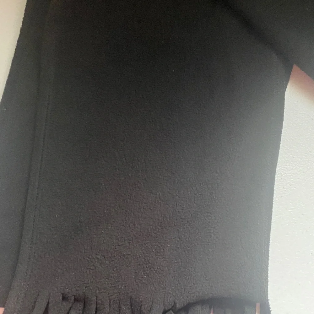 Personalized Black Fringe Scarf with Purple Monogram LPM